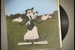 Old vinyl record in a paper case